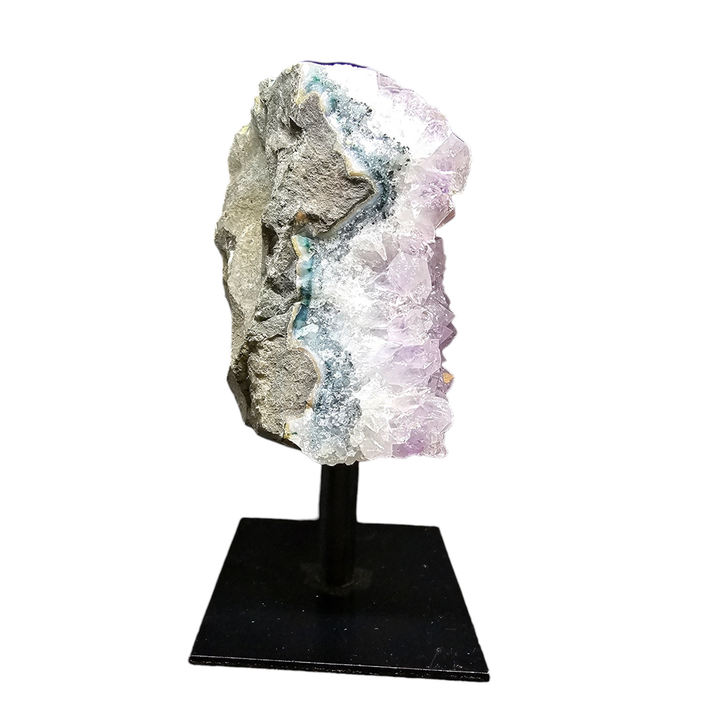 Amethyst Natural Druzy on Metal Rod Stand 4.875"