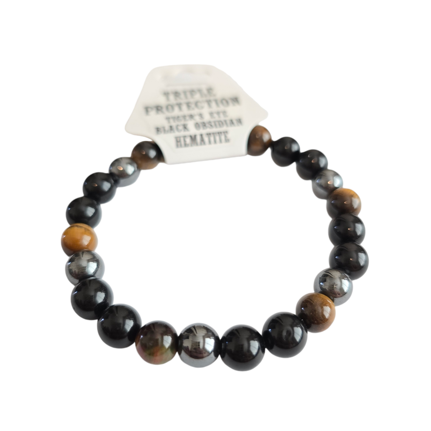 Triple Protection Bracelet | Natural Crystal Beaded Stone