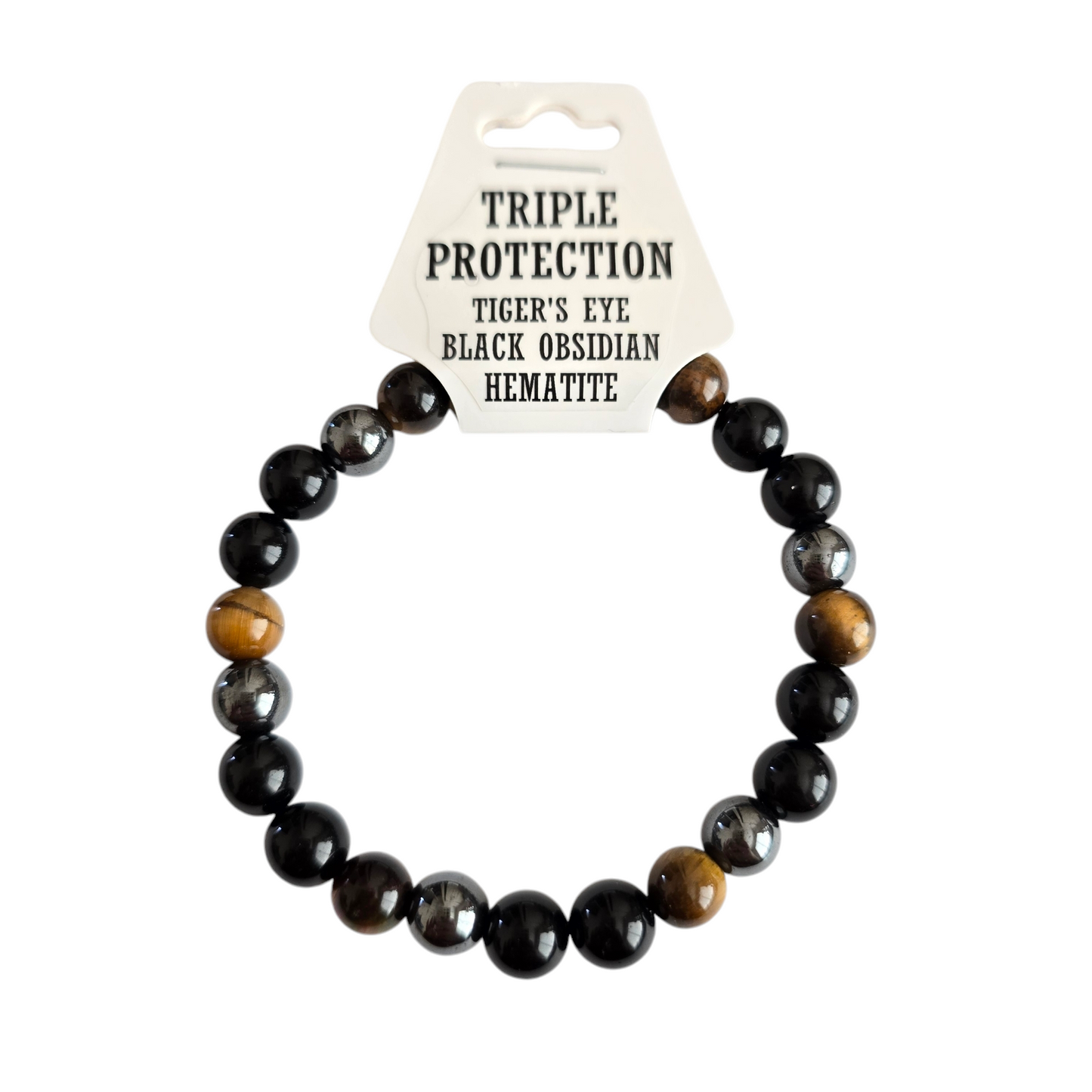 Triple Protection Bracelet | Natural Crystal Beaded Stone