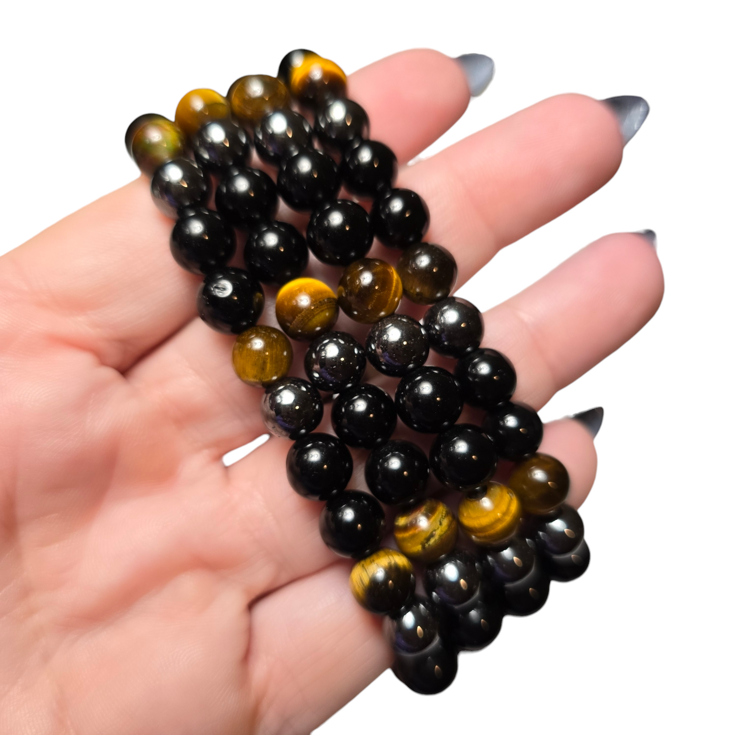 Triple Protection Bracelet | Natural Crystal Beaded Stone