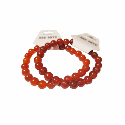 Red Onyx Bracelet | Natural Crystal Stone Beaded