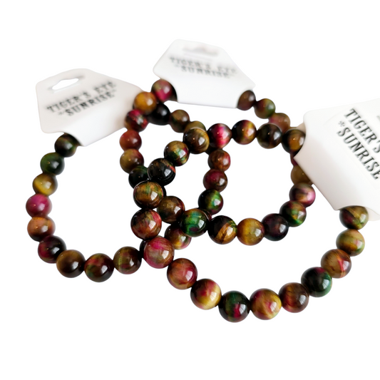 Tigers Eye Sunrise Bracelet | Natural Crystal Beaded Stone