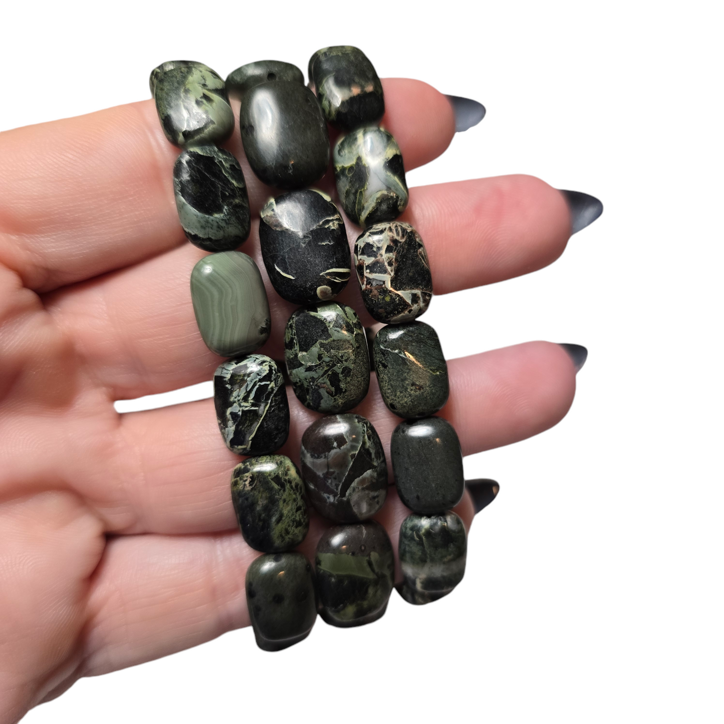 Kambaba Jasper Natural Crystal Bead Bracelet