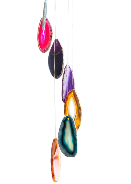 Agate Slice Multi-color Wind Chime