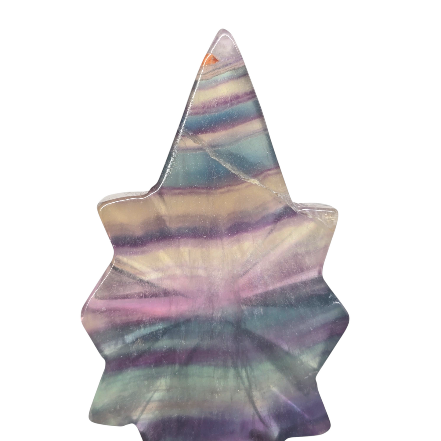 Beautiful Rainbow Fluorite Celestial North Star | Natural Crystal Carved & Polished Stone