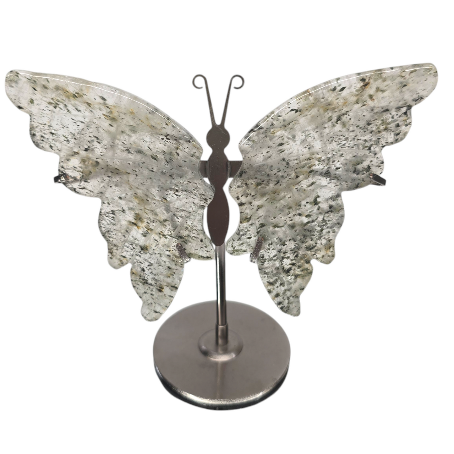 Enchanting Butterfly Wings with Stand | Natural Crystal Carved & Polished Stone