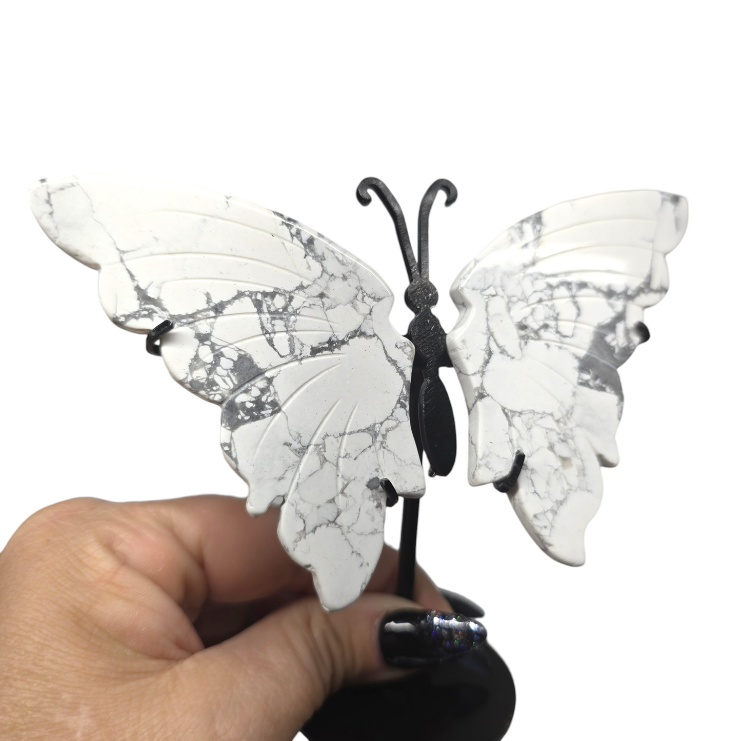 Enchanting Butterfly Wings with Stand | Natural Crystal Carved & Polished Stone