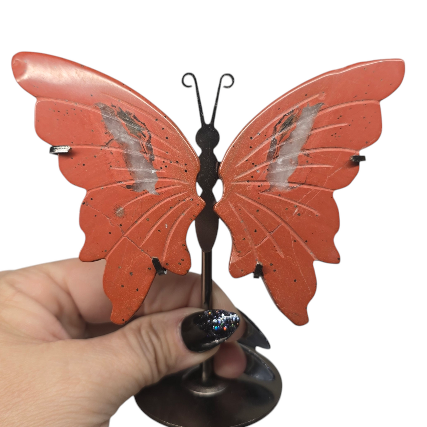 Enchanting Butterfly Wings with Stand | Natural Crystal Carved & Polished Stone