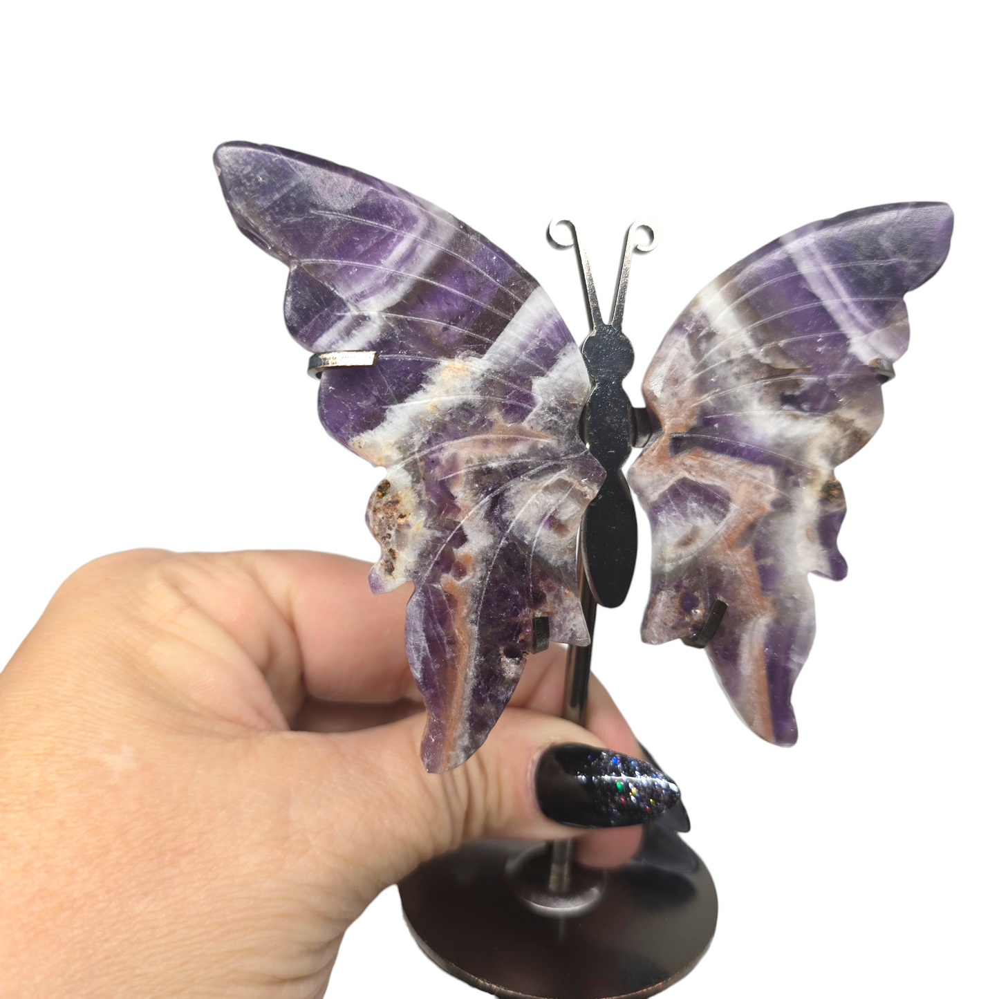 Enchanting Butterfly Wings with Stand | Natural Crystal Carved & Polished Stone