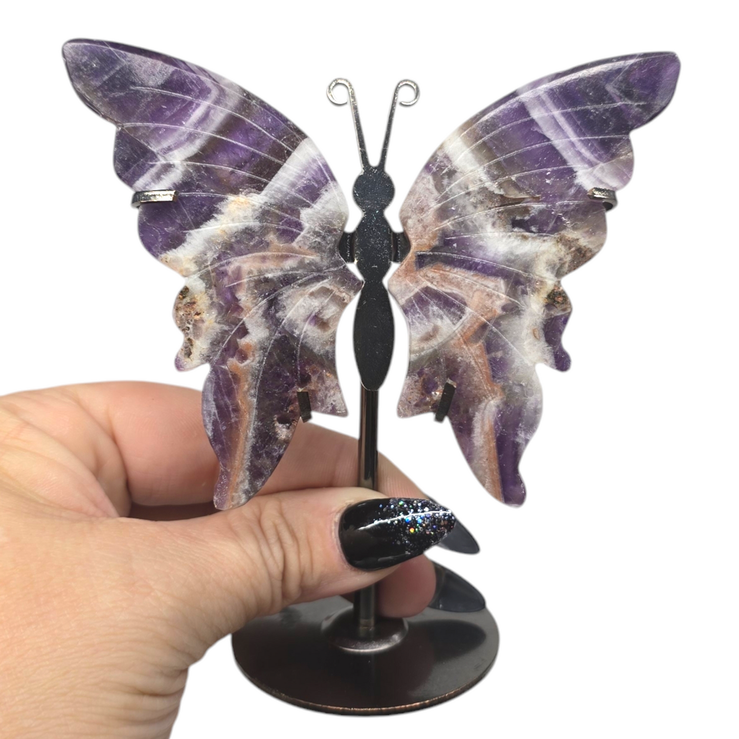 Enchanting Butterfly Wings with Stand | Natural Crystal Carved & Polished Stone