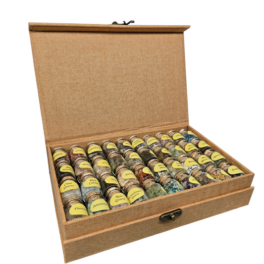 40ct Natural Crystal Chip Mini Bottle Gift Set