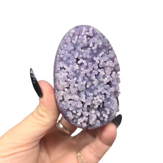 Rare Grape Agate Purple Egg | Natural Crystal Polished Stone | Celestial Guide | Unique Metaphysical Witchy Home Decor Gift