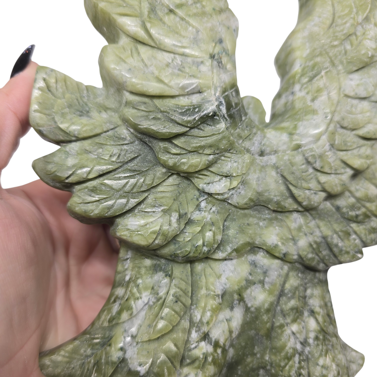 2.9lb Nephrite Green Jade Seraph Angel Fairy Figurine | Natural Crystal Carved & Polished Stone