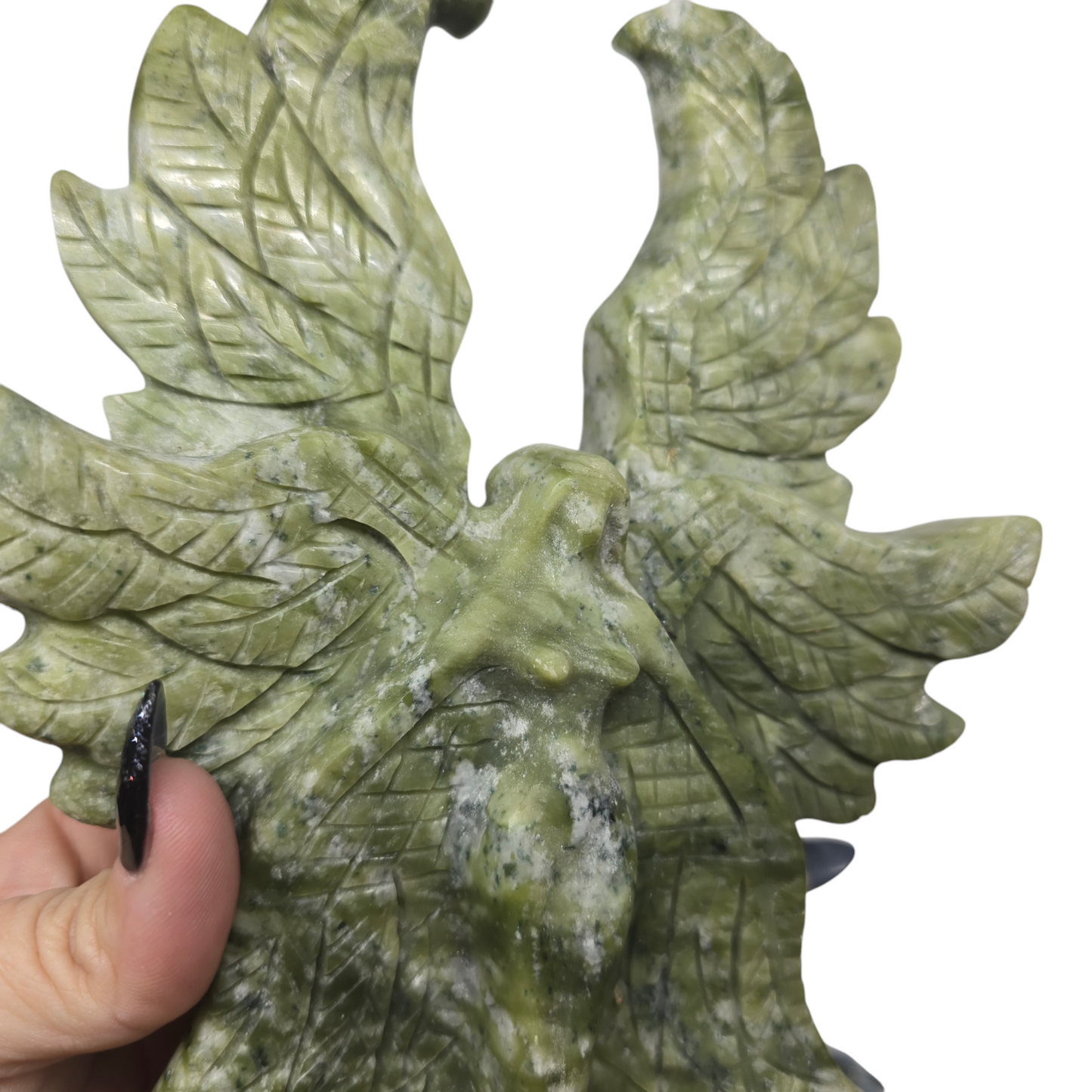 2.9lb Nephrite Green Jade Seraph Angel Fairy Figurine | Natural Crystal Carved & Polished Stone