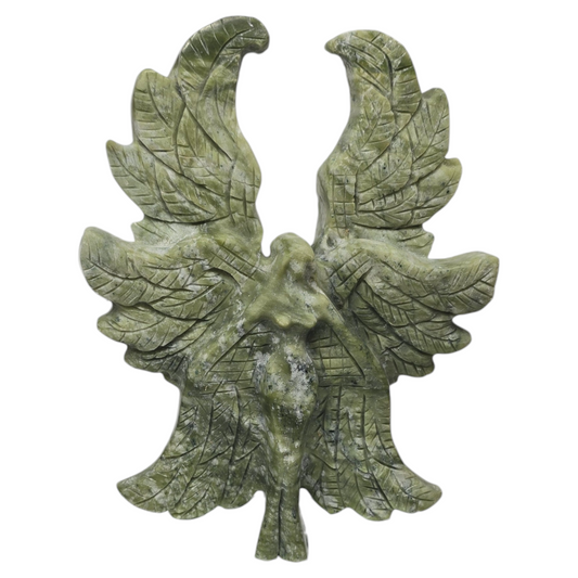 2.9lb Nephrite Green Jade Seraph Angel Fairy Figurine | Natural Crystal Carved & Polished Stone