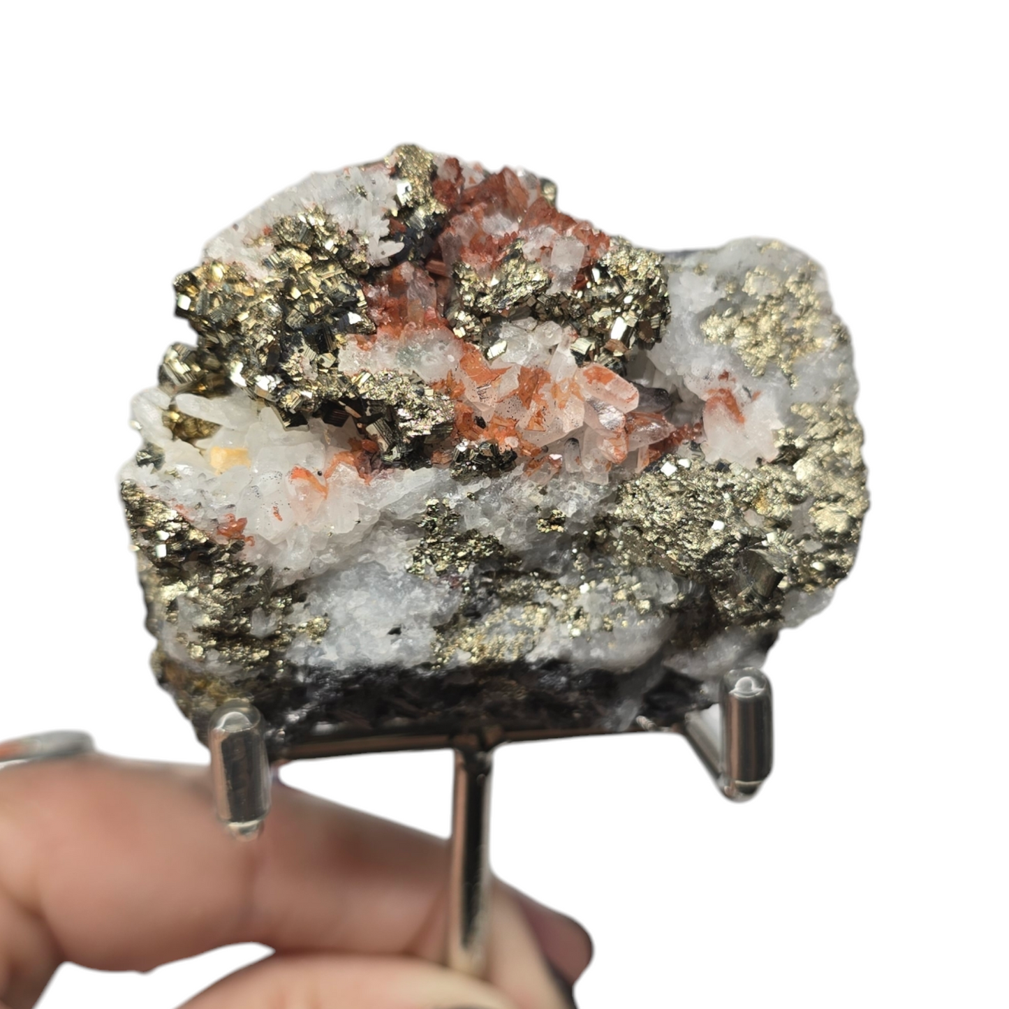 Beautiful Quartz, Pyrite & Pyrite Raw Specimen | Natural Crystal Stone