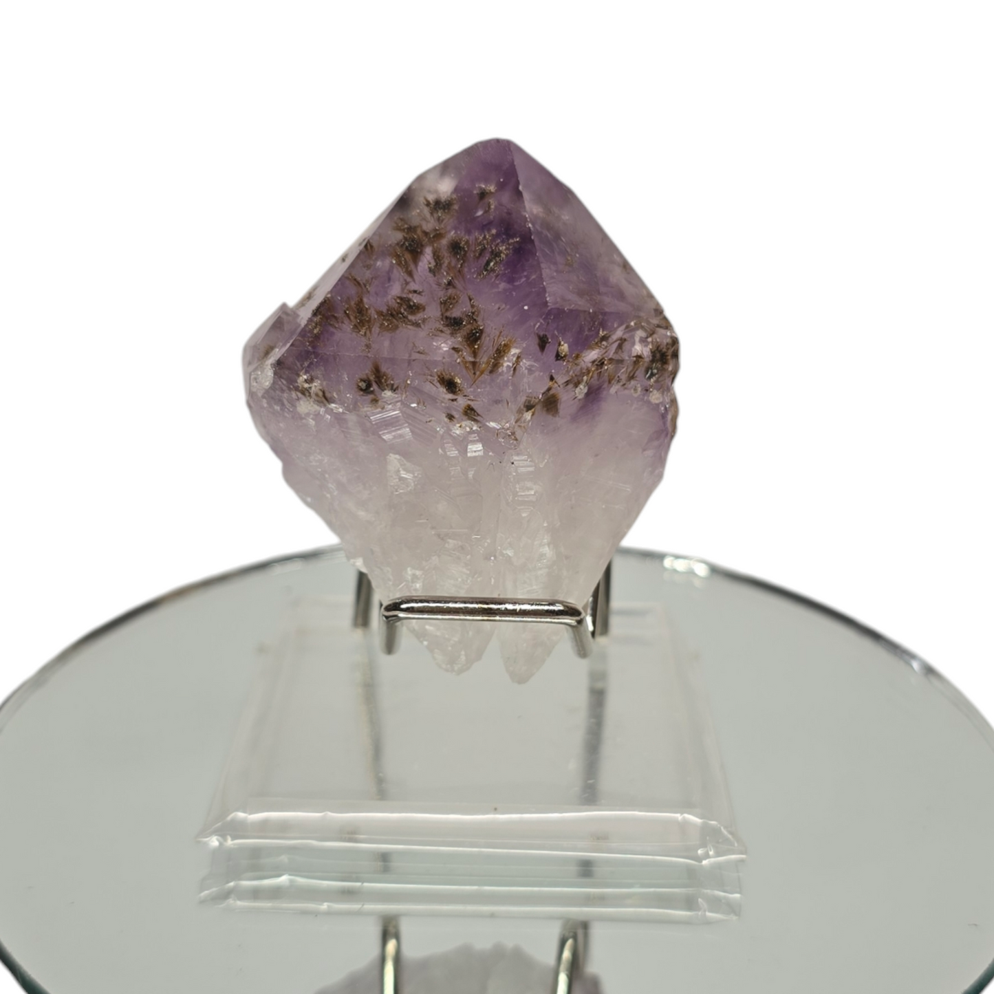 Rare Amethyst Raw Specimen with Rutile Hairs Tooth Root| Natural Crystal Stone