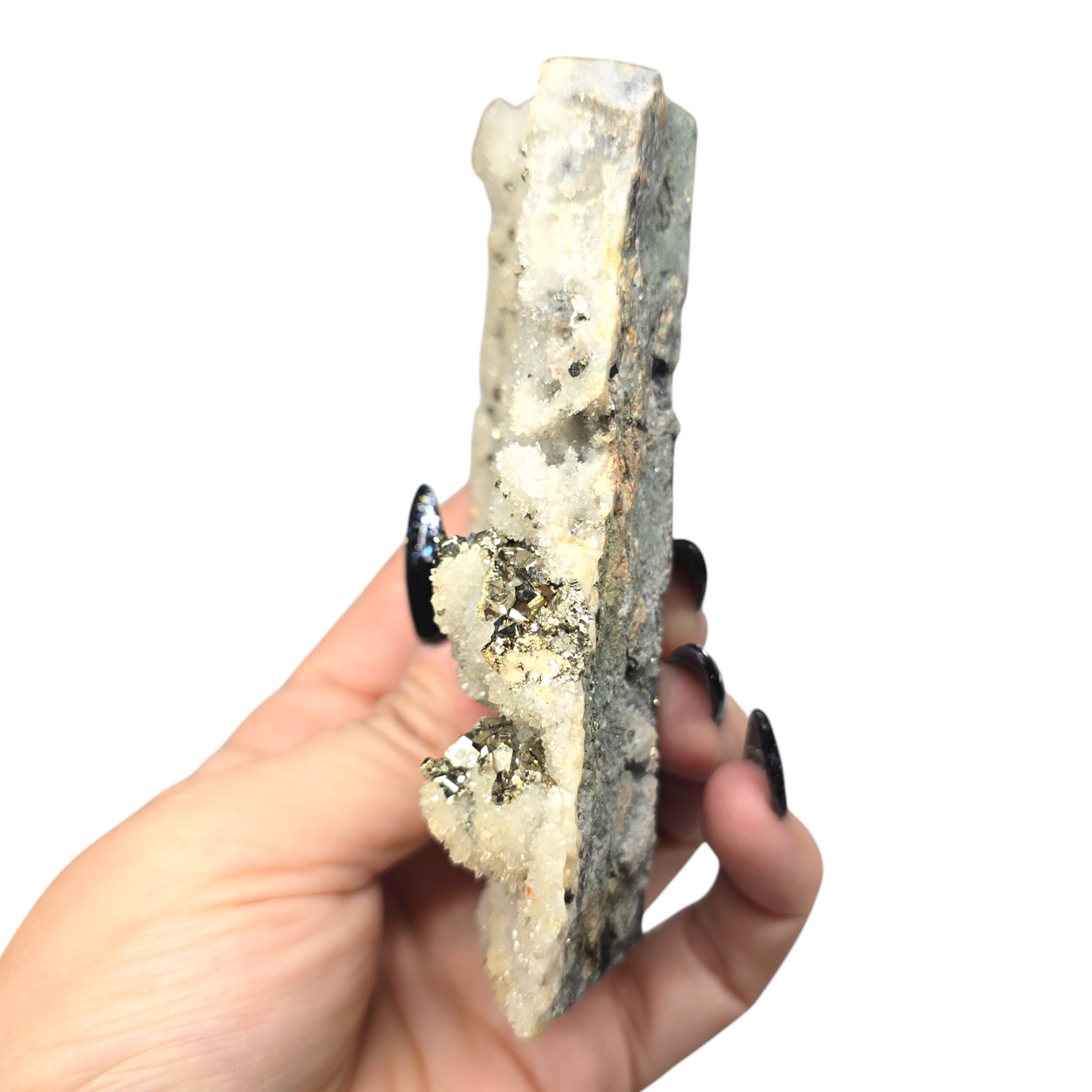 Beautiful Druzy Pyrite Quartz Raw Specimen | Natural Crystal Stone