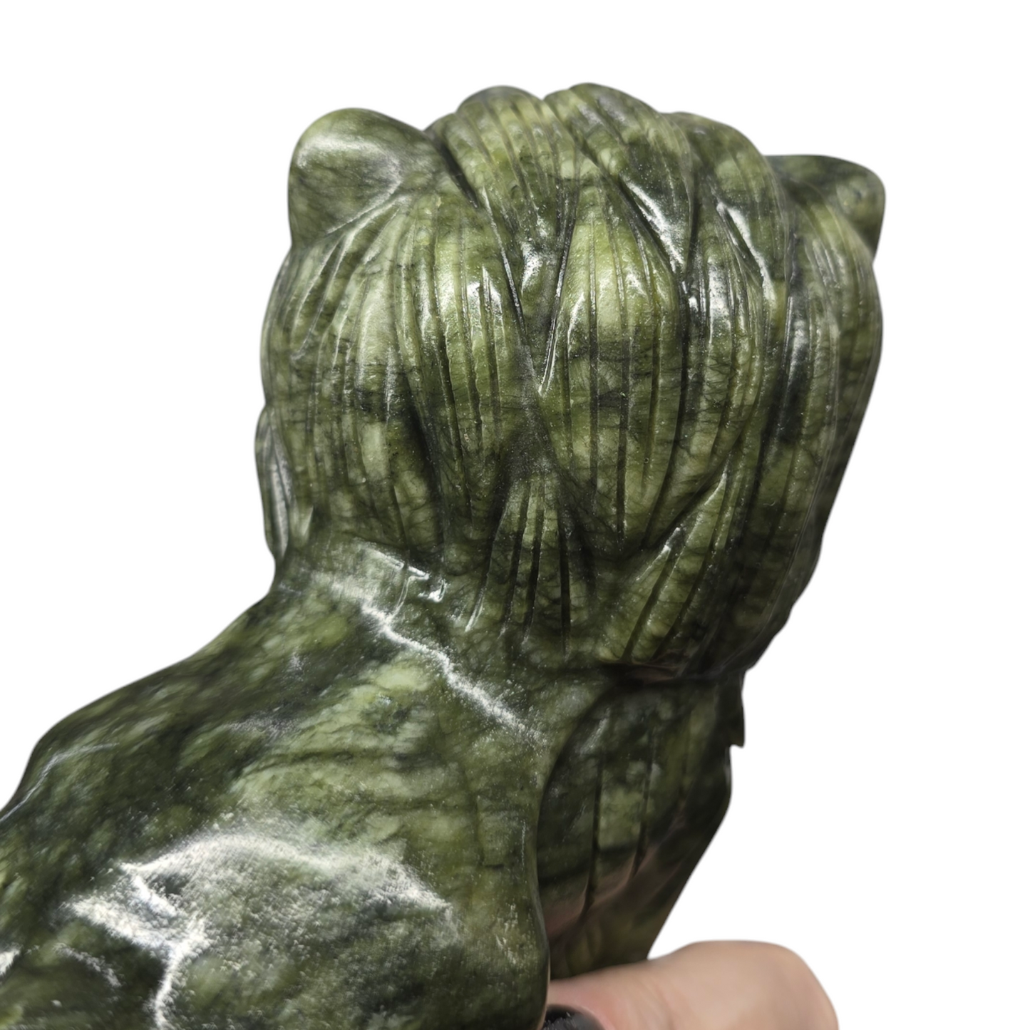 2.12lb Jade King Lion | Natural Crystal Carved & Polished Stone