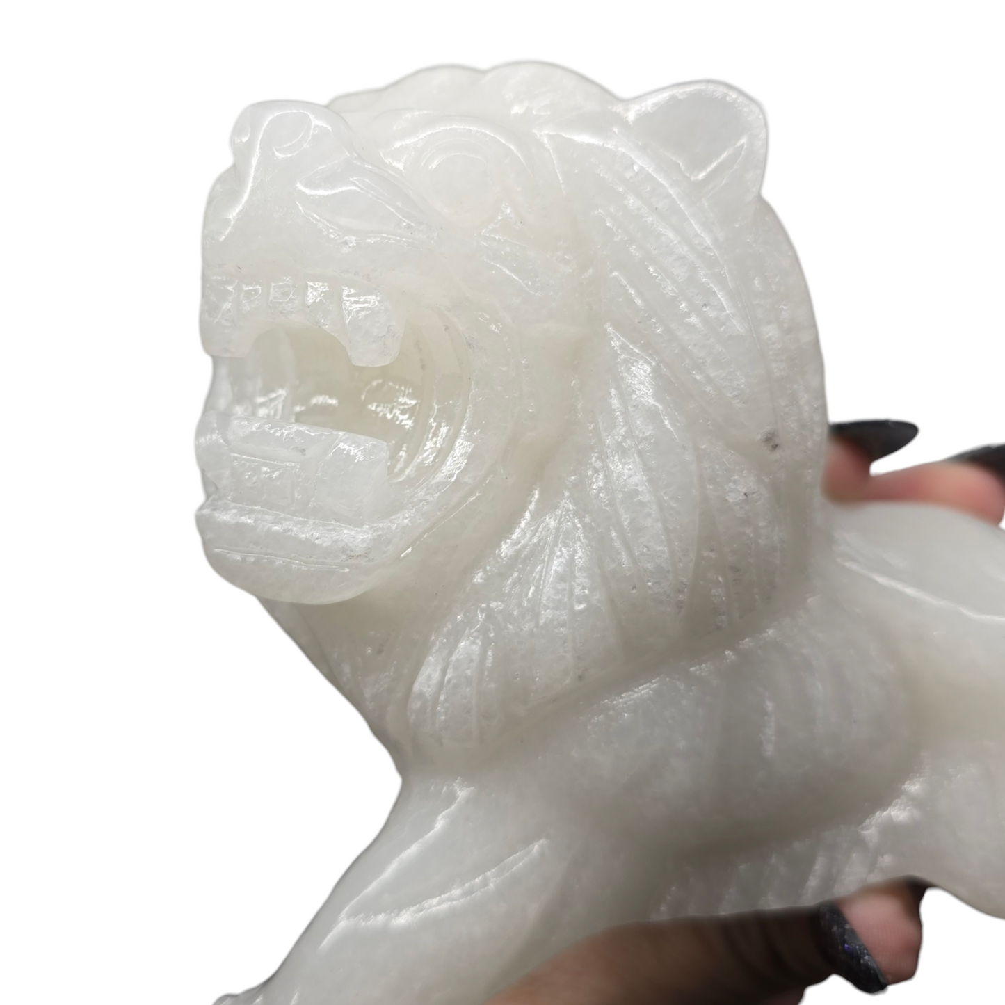 2.12lb Jade King Lion | Natural Crystal Carved & Polished Stone