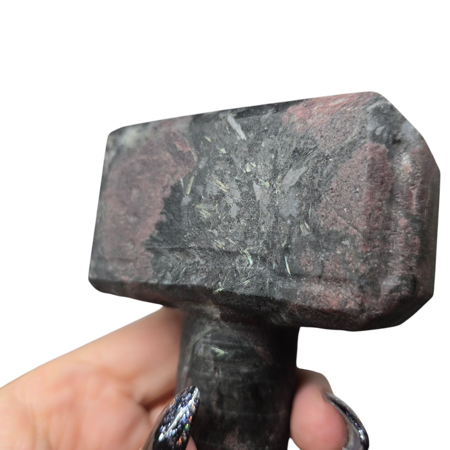 4.25" Mjolnir Thor Hammer | Natural Crystal Carved & Polished Stone