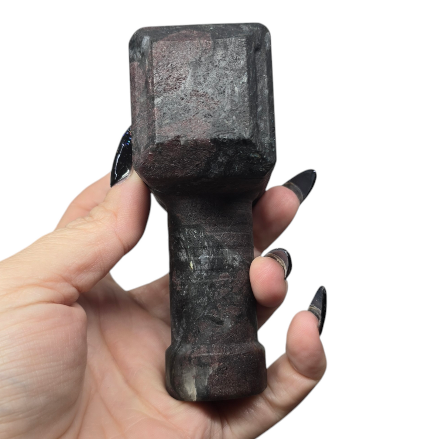 4.25" Mjolnir Thor Hammer | Natural Crystal Carved & Polished Stone