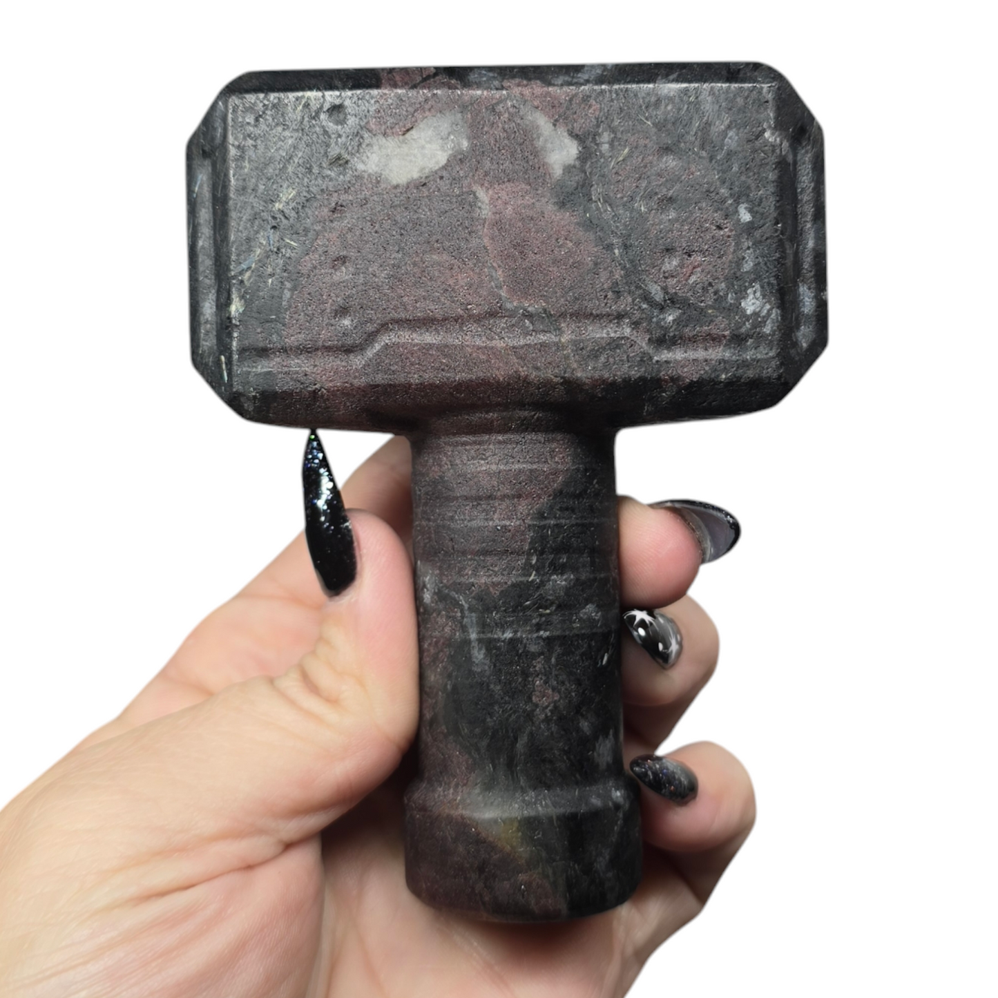 4.25" Mjolnir Thor Hammer | Natural Crystal Carved & Polished Stone