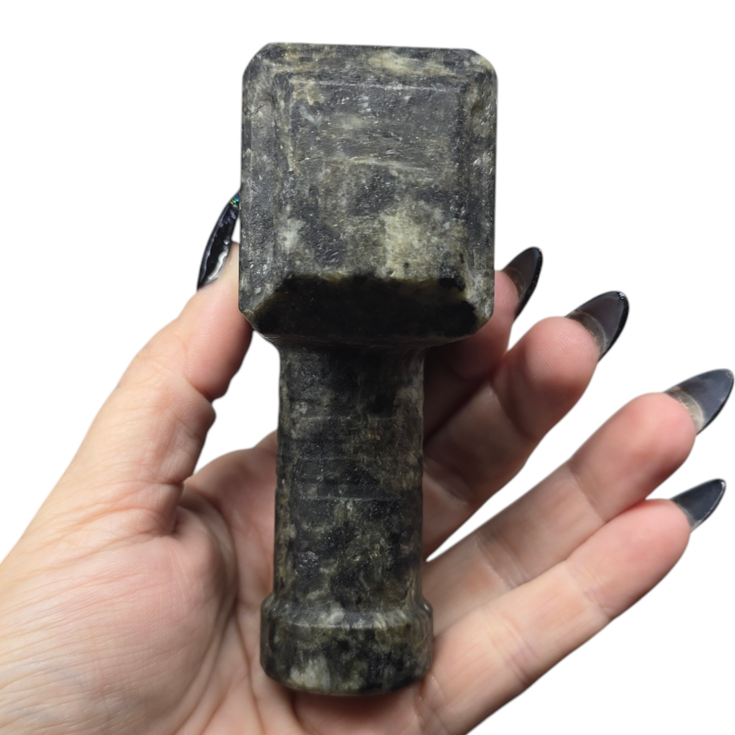 4.25" Mjolnir Thor Hammer | Natural Crystal Carved & Polished Stone