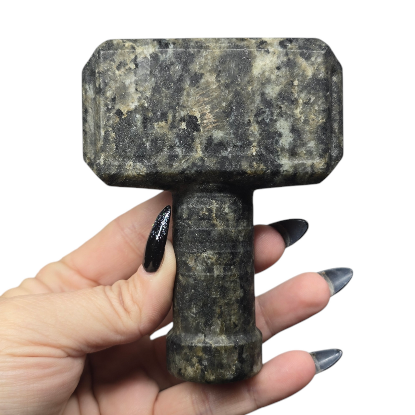 4.25" Mjolnir Thor Hammer | Natural Crystal Carved & Polished Stone