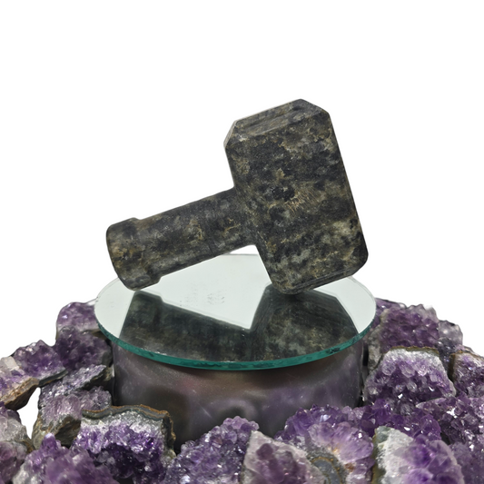 4.25" Mjolnir Thor Hammer | Natural Crystal Carved & Polished Stone