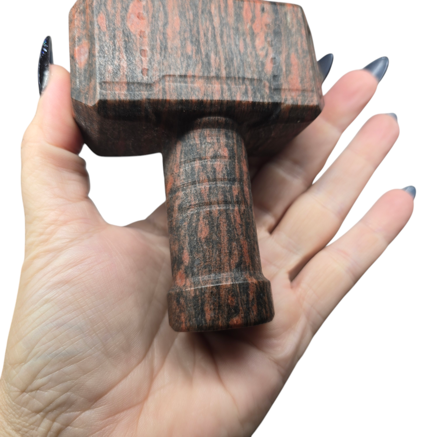 4.25" Mjolnir Thor Hammer | Natural Crystal Carved & Polished Stone