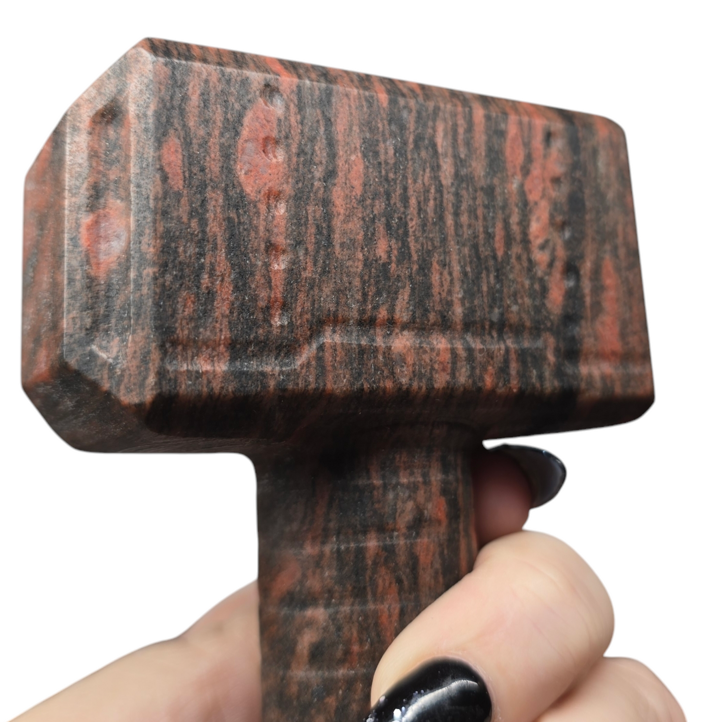 4.25" Mjolnir Thor Hammer | Natural Crystal Carved & Polished Stone