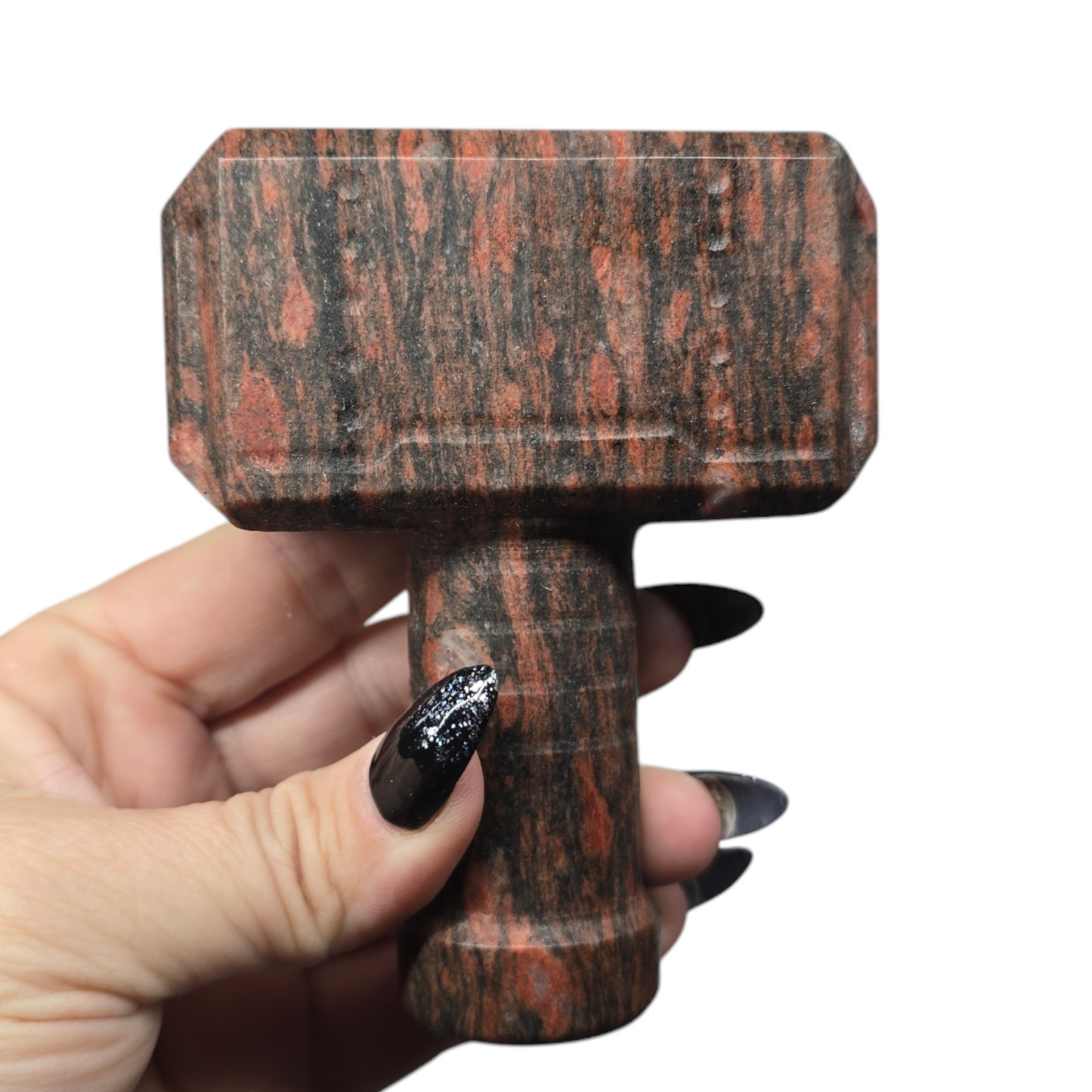 4.25" Mjolnir Thor Hammer | Natural Crystal Carved & Polished Stone