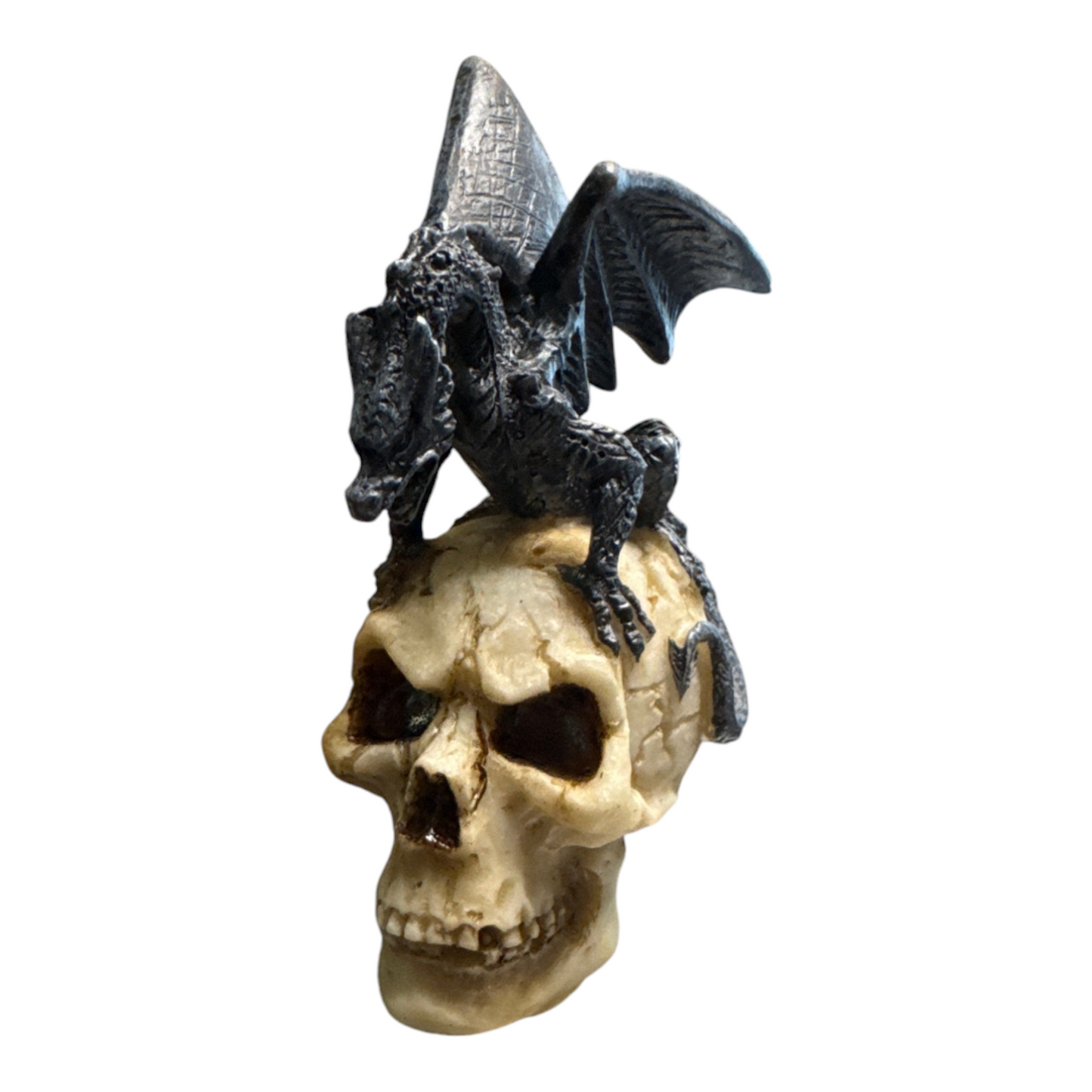 Black Dragon on Skull Mini Figurine