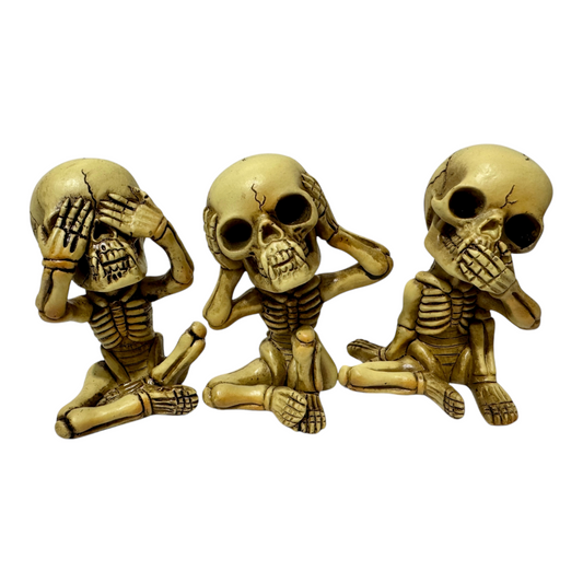 Skeleton Hear No, Speak No & See No Evil Figurine Set