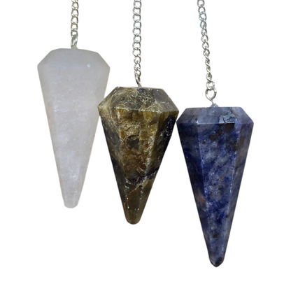 Crystal Faceted Cone Pendulums (Various Materials)