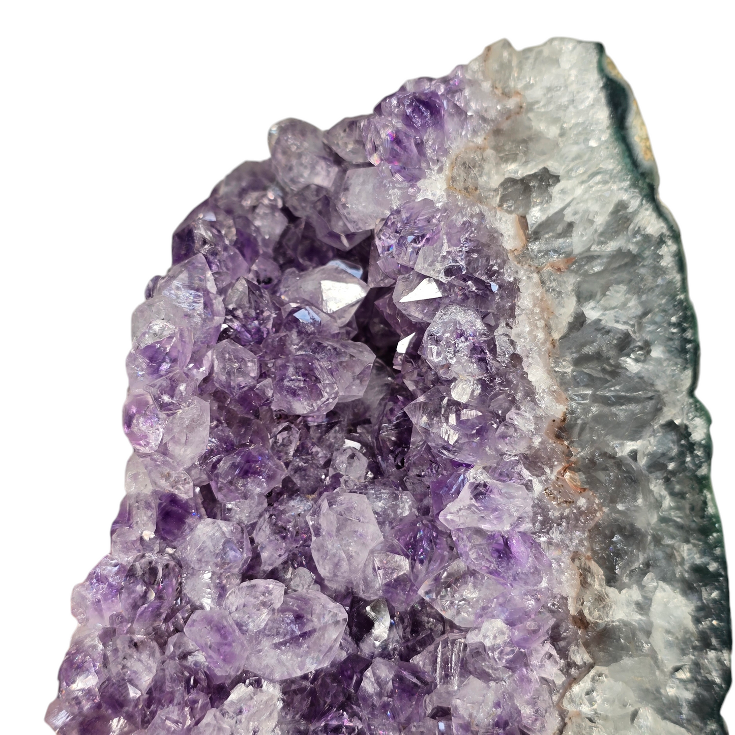 Amethyst Natural Druzy on Metal Rod Stand VI | Natural Crystal Polished Edge & Raw Stone