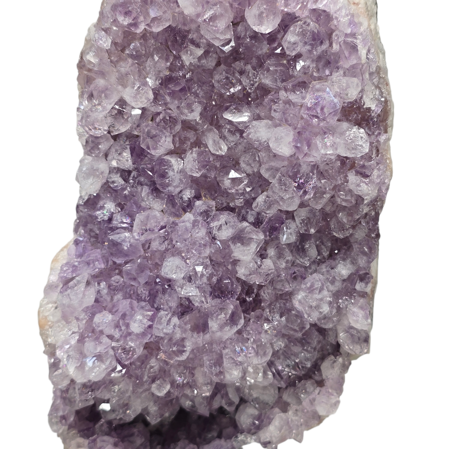 4.5lb Amethyst Natural Druzy on Metal Rod Stand IV | Natural Crystal Polished Edge & Raw Stone