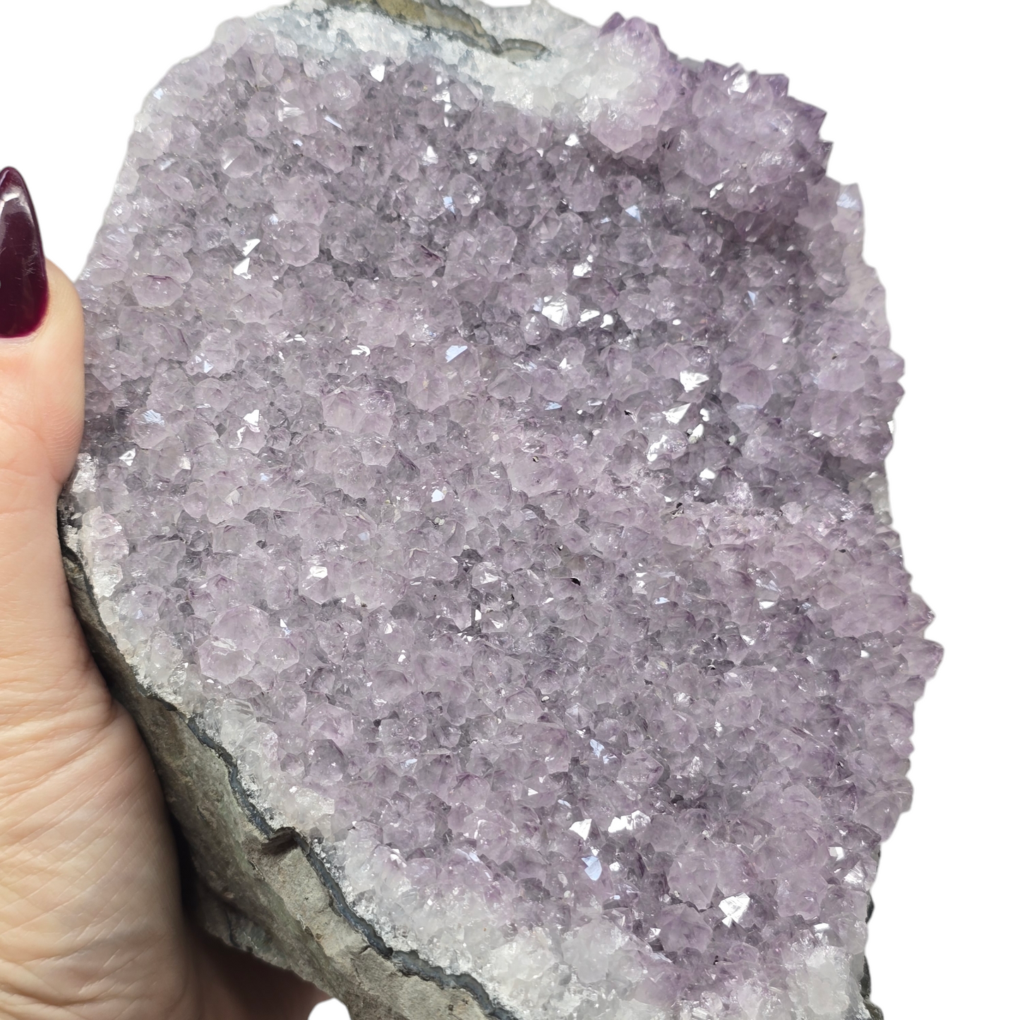 4.2lb Amethyst Druzy Cave Cluster I | Natural Crystal Raw Flat Bottom Stone