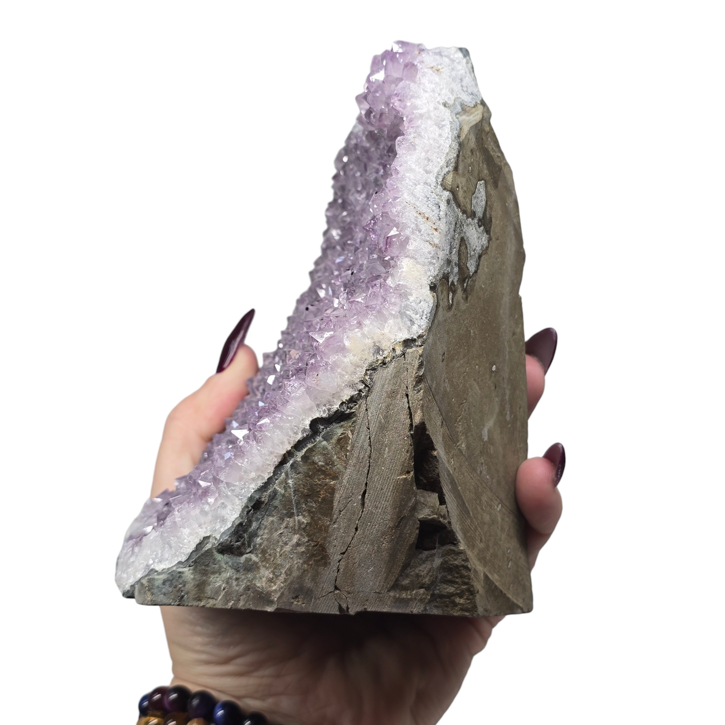 4.2lb Amethyst Druzy Cave Cluster I | Natural Crystal Raw Flat Bottom Stone