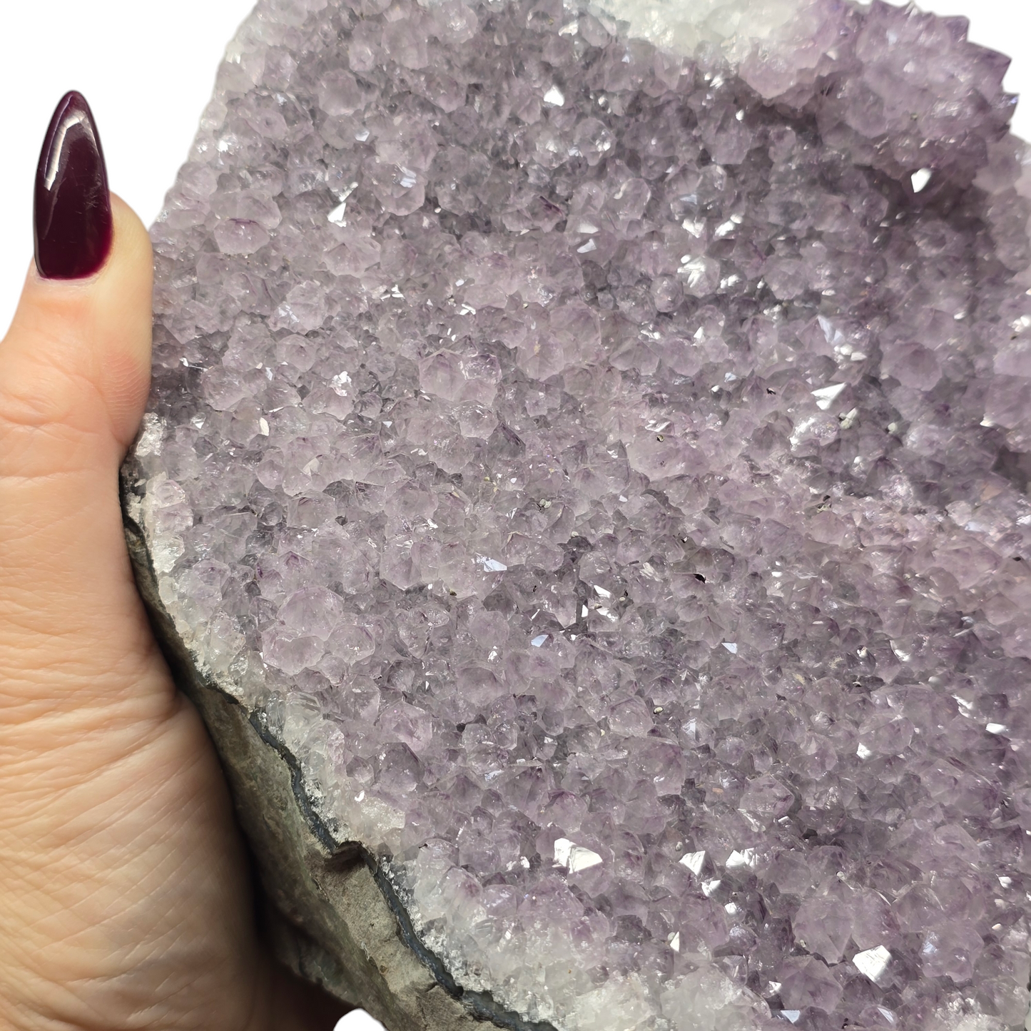 4.2lb Amethyst Druzy Cave Cluster I | Natural Crystal Raw Flat Bottom Stone