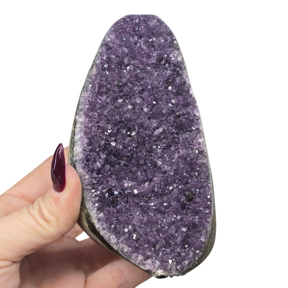 1.8lb Amethyst Druzy Cave Cluster V | Natural Crystal Raw Flat Bottom Stone