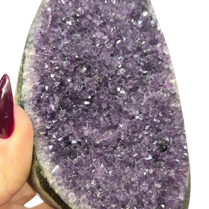 1.8lb Amethyst Druzy Cave Cluster V | Natural Crystal Raw Flat Bottom Stone