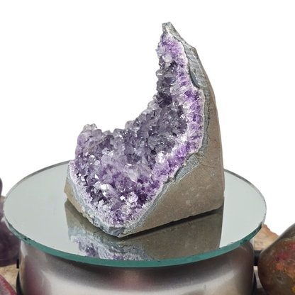 15oz Amethyst Druzy Cave Cluster VIII | Natural Crystal Raw Flat Bottom Stone