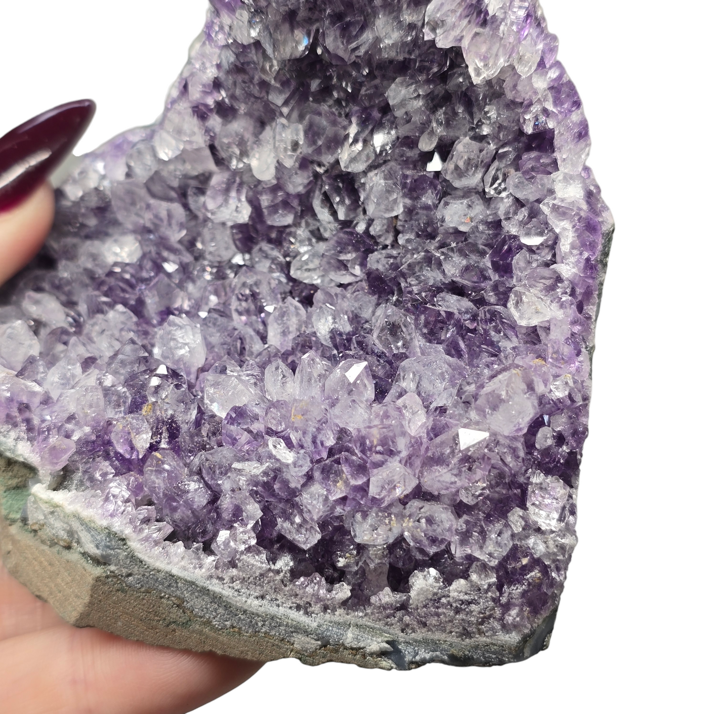 15oz Amethyst Druzy Cave Cluster VIII | Natural Crystal Raw Flat Bottom Stone