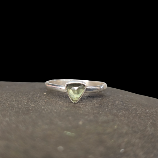 Moldavite Sterling Silver Ring sz8