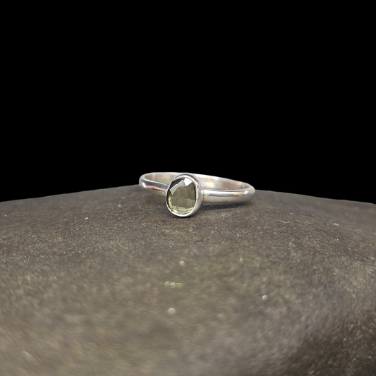 Moldavite Sterling Silver Ring sz9