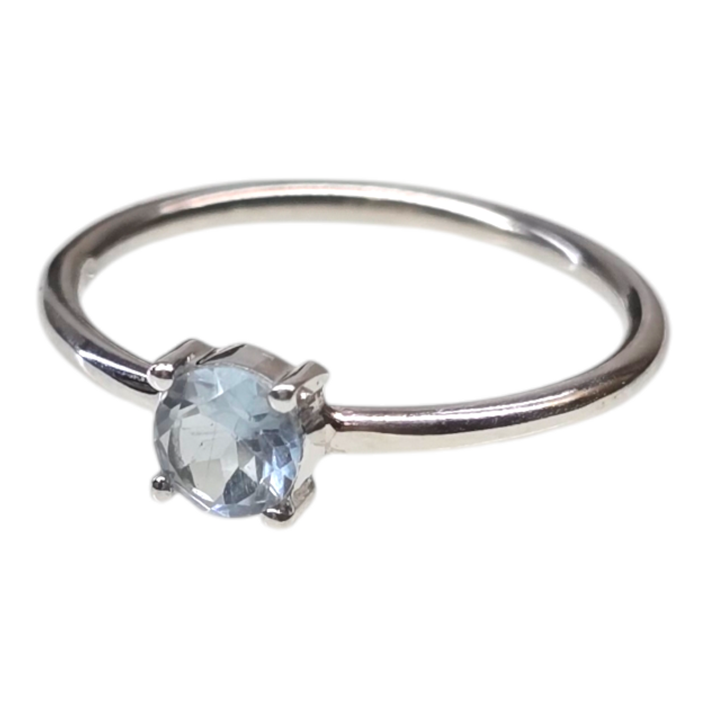 Blue Topaz Crystal Sterling Silver Ring sz7