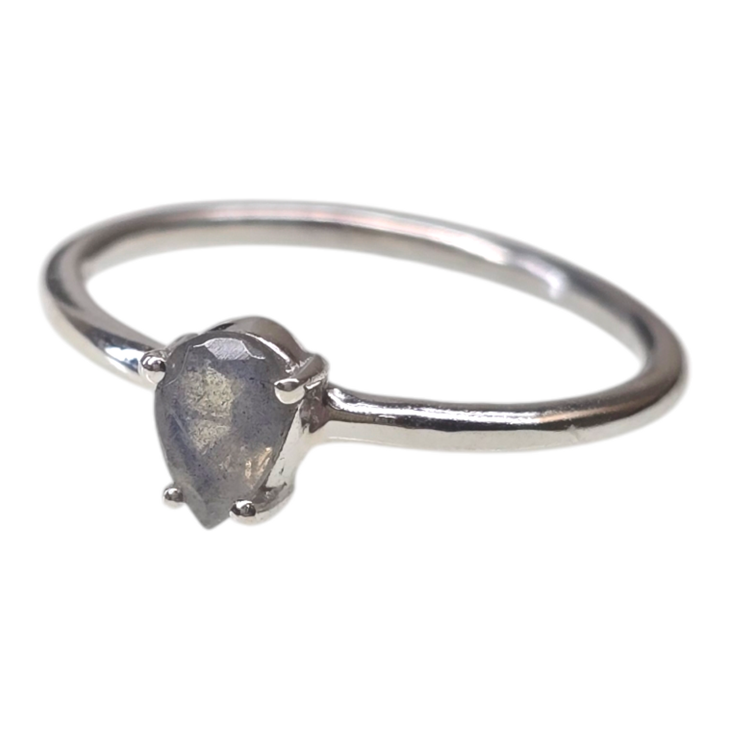 Labradorite Crystal Sterling Silver Ring sz8