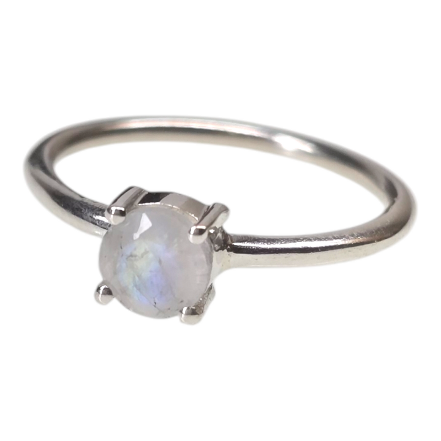 Moonstone Crystal Sterling Silver Ring sz5